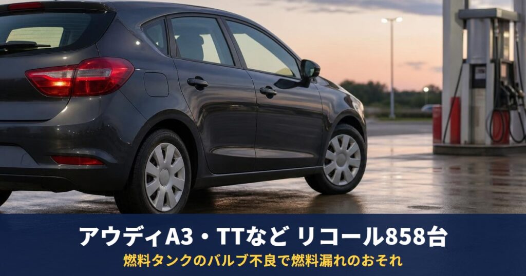 アウディA3・S3・TT・SQ2などリコール858台｜燃料漏れのおそれ、対象の調べ方