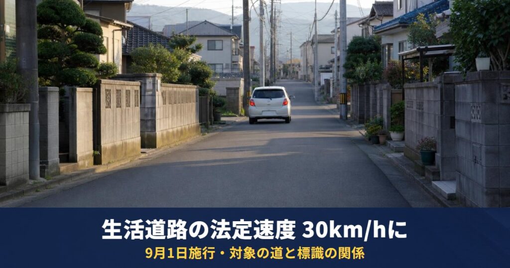 生活道路の法定速度30キロは9月1日から｜対象の道・60キロのままの道と標識の関係