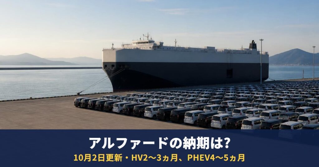 アルファードの納期【10月2日更新】ガソリン車・HV2～3ヵ月、PHEV4～5ヵ月