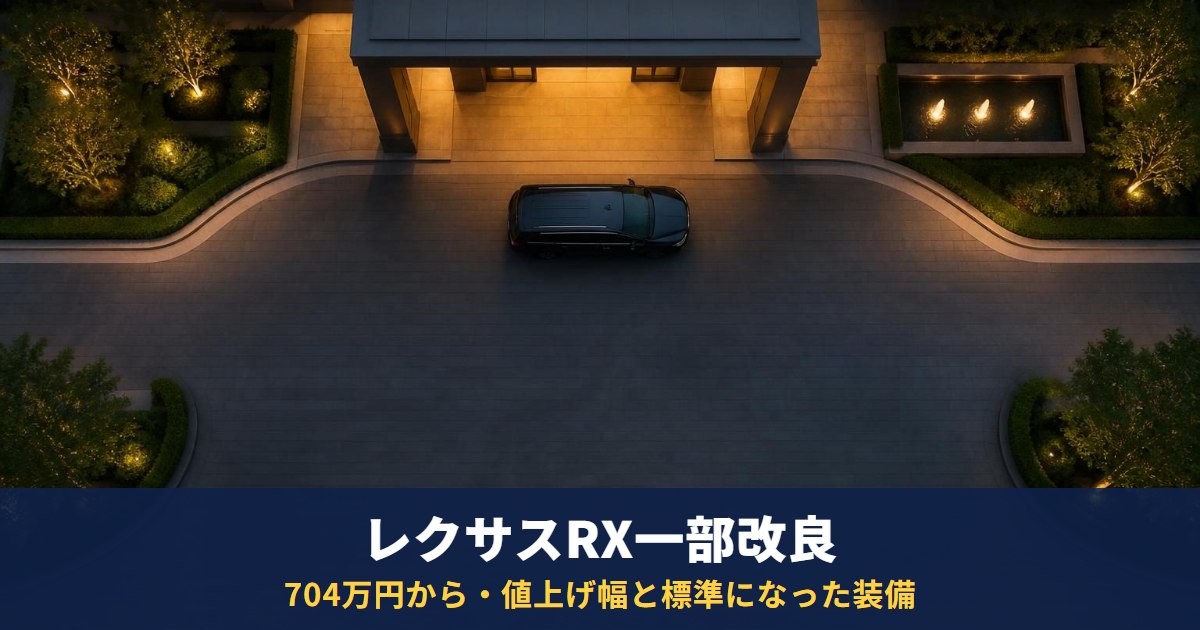 レクサスRX一部改良は9月30日発売｜価格7,040,000円から、値上げ幅と標準になった装備