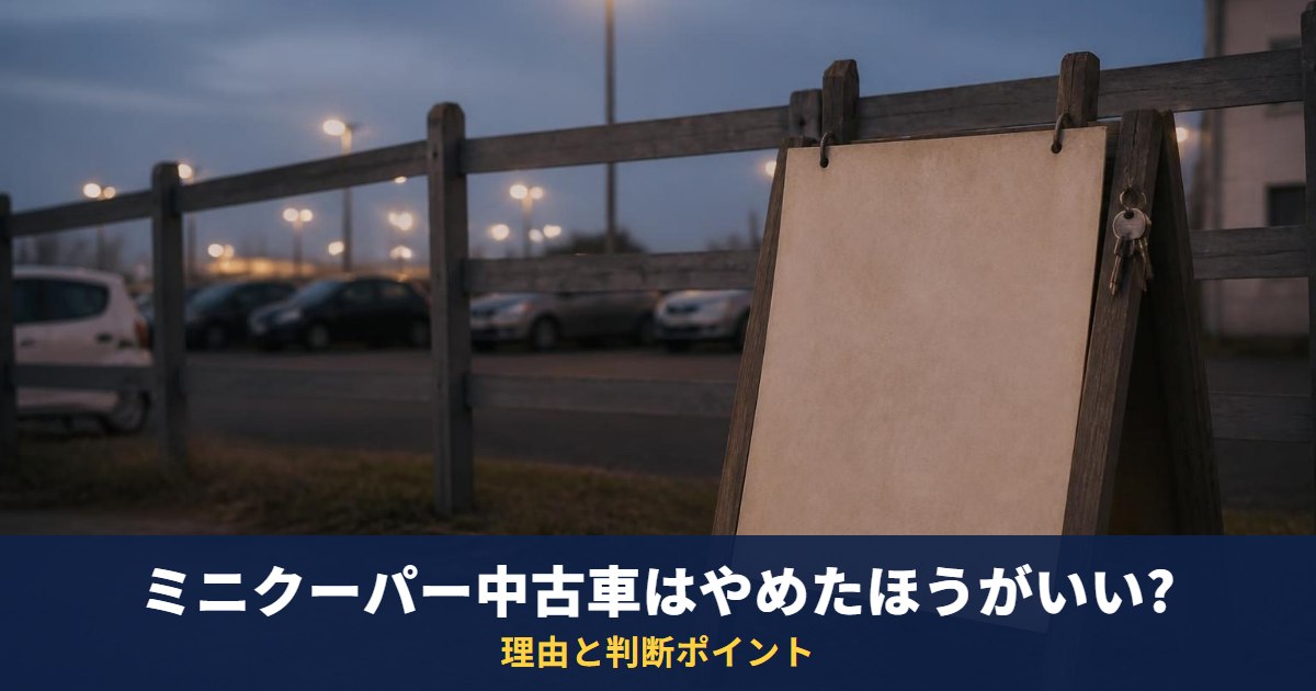 【注意】ミニクーパー中古車やめたほうがいい理由と判断ポイント