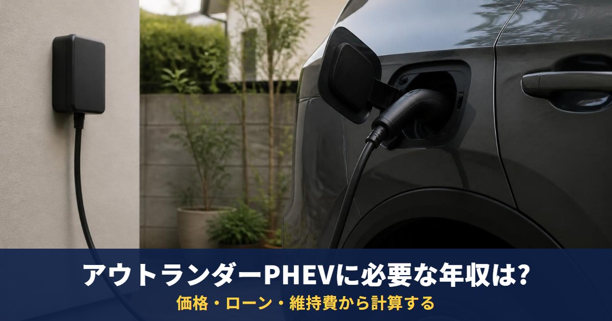アウトランダーPHEVに必要な年収は?基準はなく価格・ローン・維持費から計算する