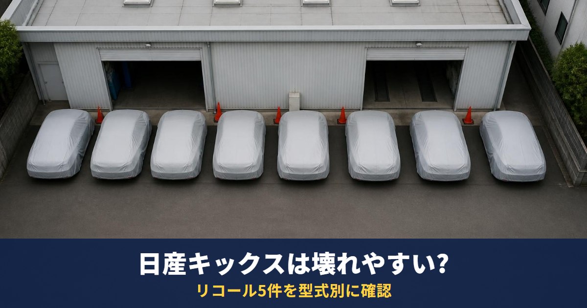 日産キックスは壊れやすい?故障率の公表はなく、リコール5件を型式別に確認